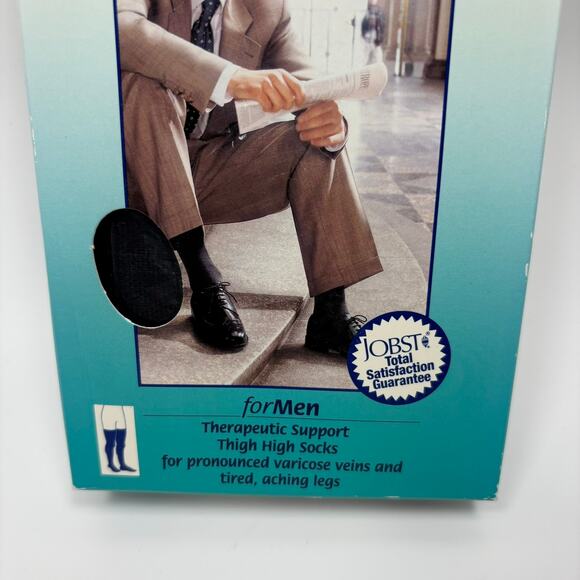 Jobst Compression Socks 20-30 mmHg Mens Small Thigh High Black Medical Legwear - Picture 4 of 9